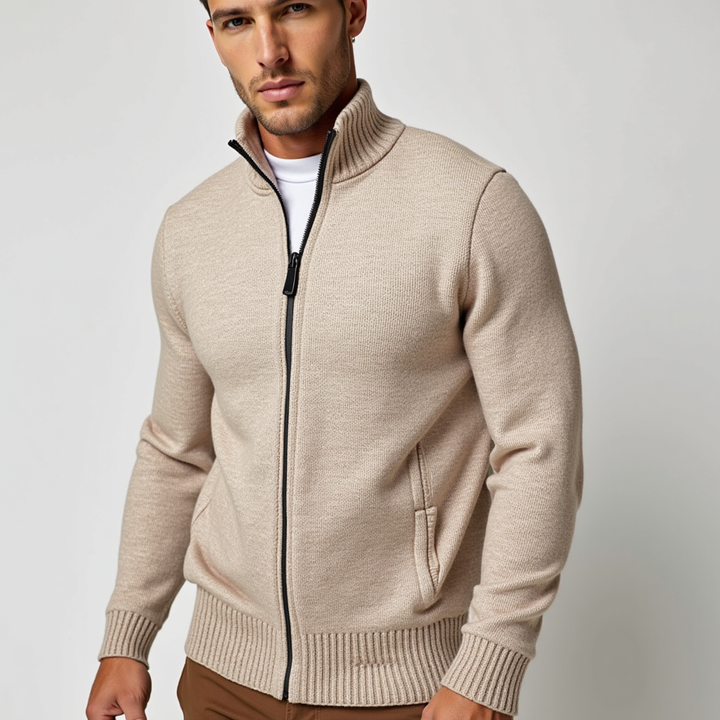 Anton | Knitted jumper with zip and fitted waist