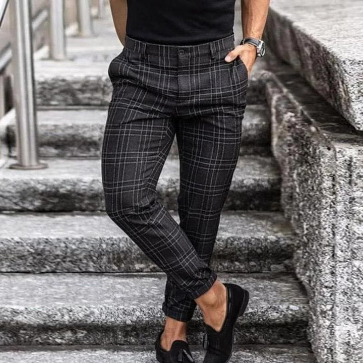 Roy | Chequered chinos for men